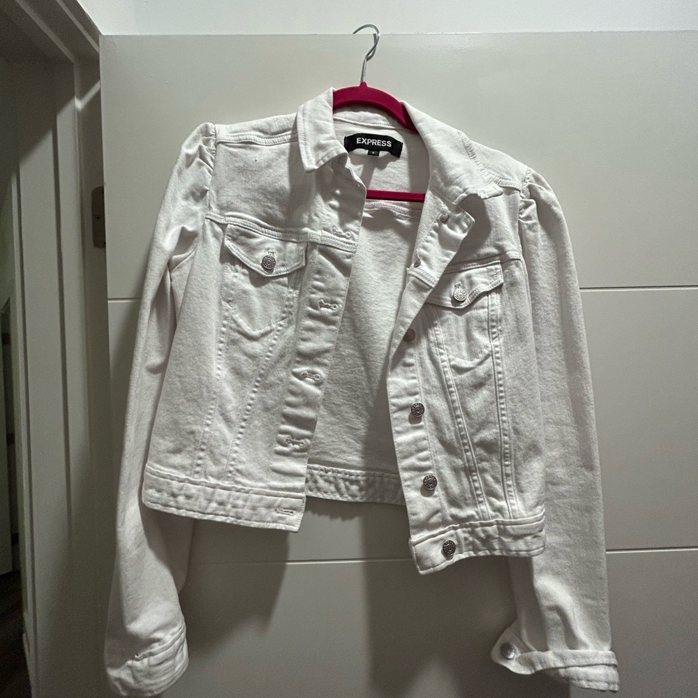 Express Women's Classic White Jean Jacket